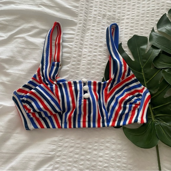 Target Xhileration Red White & Blue striped Bikini Top size D/DD - Picture 3 of 16